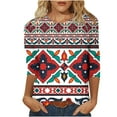 thumbnail image 3 of JURANMO Womens Graphic Tees Summer 3/4 Sleeve Tops Casual Vintage Crewneck Pullover Tops Today's Deals Z-Wine#Summer Tops S, 3 of 5