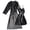 Black, variant on Women's Robes Ice Silk Spaghetti Strap Lace Robe Sleepwear