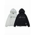 thumbnail image 2 of Unisex 400g Heavyweight Cotton Hooded Sweatshirt with Towel Embroidery, Thick Pullover Hoodie for Men & Women, Loose Fit American-Style Fall Outfit, 2 of 7