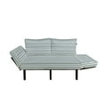 thumbnail image 2 of Modern Futon Couch, Vertical Thin and Bold Stipes Optical Pattern Retro Style Abstract Print, Daybed with Metal Frame Upholstered Sofa for Living Dorm, Loveseat, Pale Sage Green White, by Ambesonne, 2 of 4