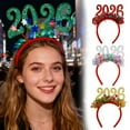thumbnail image 2 of Yesbay 2026 Shiny New Year Hairband Glitter-Coated Headband Sparkling Numbers Design Hair Hoop Festive Hair Accessory, 2 of 8