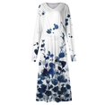 ASDFVBKG Long Dresses for Women Winter VNeck Long Sleeve Casual Floral