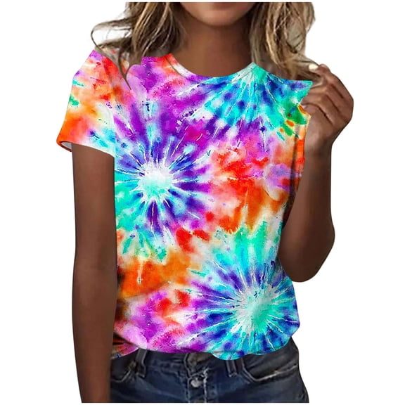 Sexlip Women's T-Shirt Round Neck Short Sleeve Comfortable Wear Daily Wear Essential Durable Quality Fashion Forward Blue L