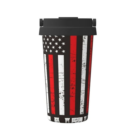 

KLL USA Flag Cross Pattern Stainless Steel Vacuum Insulated Tumbler - Carry Insulated Coffee Mug - Reusable Insulated Cold Brew Iced Coffee Cup Thermos