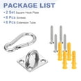 thumbnail image 3 of M5 Eyelet Bracket Set Square Hook Plate and Hook, Silver, 3 of 7