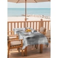 thumbnail image 2 of Outdoor Tablecloths with Umbrella Hole & Zipper, Grey Ombre Tablecloth Rectangle 60x84 Inch, Vintage Simple Abstract Gradient Mottled Waterproof Table Cloth, Patio/Pool/Picnic Table Covers, 2 of 8