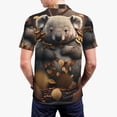 thumbnail image 6 of Salouo Cute Fallen Leaf Koala for Men's Short Sleeve Polo Shirts,Polo Shirts for Men Performance Short Sleeve Golf Shirt Athletic Casual Collared T-Shirt-Small, 6 of 8