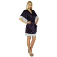 thumbnail image 4 of Bimba Women Kimono Sleeve Short Satin Robe Bride Bridesmaid Robe Lace Coverup, 4 of 7