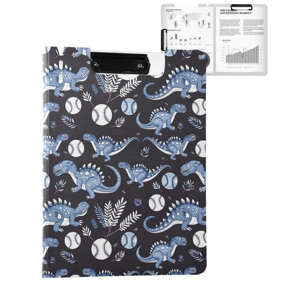 ALAZA Dinosaur and Baseball A4 Foldable Clipboard 360 Degree Folder Binder