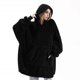 thumbnail image 3 of Sudadera con Capucha de Manta Extragrande, Jersey de para Descansar y Usar, Ideal para Adultos, Mujeres y Hombres. Negro Talla Única, 3 of 8