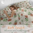 thumbnail image 4 of Cal King 4 Piece Bedding Set Pastoral Flower Leaves Seamless Soft Breathable Duvet Cover and Pillowcase,Retro Linen Duvet Cover Set Washable Bed Sheets for Bedroom Dormitory Guest Room, 4 of 9