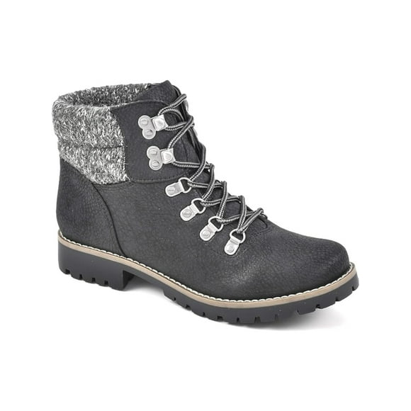 CLIFFS BY WHITE MOUNTAIN Womens Gray Lug Sole Cushioned Pathfield Round Toe Lace-Up Booties 9 M