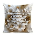 thumbnail image 2 of HCBY White Relief Aesthetic Christmas Throw Pillow Covers 18", Soft Comfy Xmas Santa Claus Trees Pillow Cases, Poinsettia Snowman Reindeer 3D Decor for Couch Sofa Living Room Bed Gift idea, 2 of 6