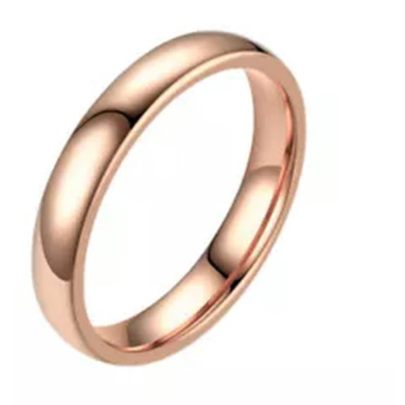 HOOUN 4MM Silver Gold Plated Titanium Steel Men Women Wedding Ring Band Size 3-13-rose gold-9
