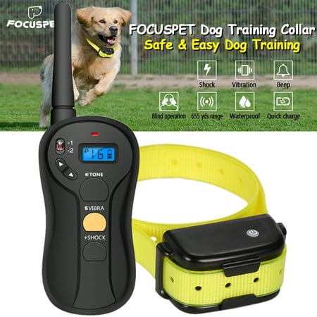 Focuspet Dog Training Collar with 656 Yard Remote, 16 Levels, 100% Waterproof and Rechargeable, Universal for Small Medium & Large