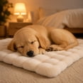 thumbnail image 6 of Pet Mat, Soft Fuzzy Plush, 1 Pack Warm Non Slip Cream White Bubble Textured 35.0 inch x 23.0 inch Pad, Cozy Resting Cushion for Small Medium Dogs Cats Indoor Sleeping Couch Floor Crate Use, 6 of 8