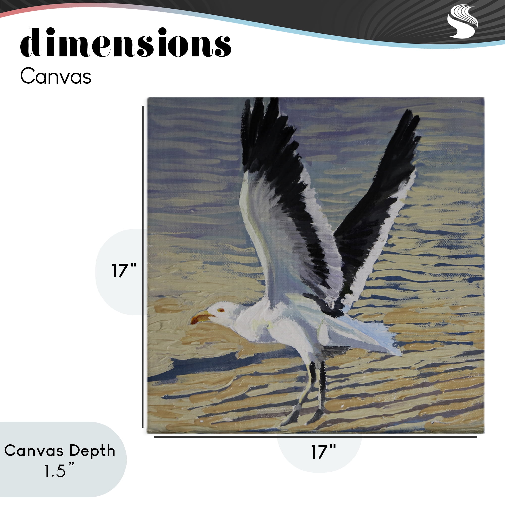 Stupell Industries Seagull Taking Flight Canvas Wall Art, design by Violeta Vollmer