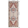 thumbnail image 2 of DweIke Traditional Vintage Overdyed Retro Accent Rug,Non-Slip Boho EthnicNon-Shedding & Easy Care Christmas Decor Carpet for Living Room/Bedroom 2'x6' Light Orange, 2 of 6