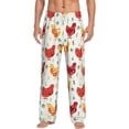 thumbnail image 2 of Lsque Colorful Flower Chickens Print Men's Pajama Pants, Lounge Pant - Comfortable Home Wear,Elastic Waistband, Stylish Design-XX-Large, 2 of 9
