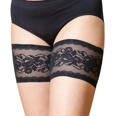 Bandelettes Thigh Bands-Black PEONY, Size Medium