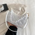thumbnail image 3 of Cadena de hombro Bolsos para las axilas Bolsos de nylon Moda de invierno Acolchado para fiesta Blanco, 3 of 9