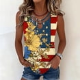 thumbnail image 3 of Uootdi Womens Patriotic Tank Tops American Flag Floral Print Sleeveless Top O Ring Cut Out Loose Fit 4th Of July Patriotic Blouses Holiday Casual Style Gift, 3 of 6