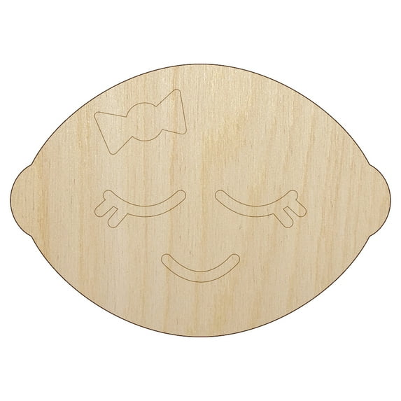 Sleeping Lemon Wood Shape Unfinished Piece Cutout Craft DIY Projects - 4.70 Inch Size - 1/4 Inch Thick