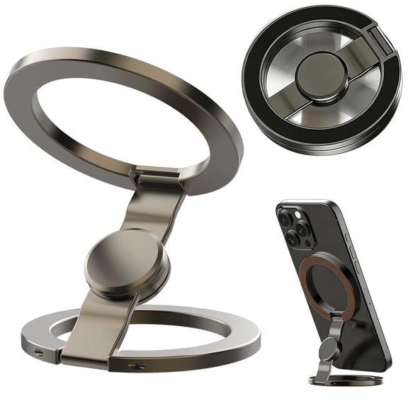 Magnetic Phone Stand,2-in-1 Fidget Spinner & Phone Stand, 360 Magnetic Gyroscope Holder, Ultra-Thin Foldable Desk Car Mount for Travel & Workout