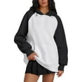 thumbnail image 2 of Oversized Hoodies for Women 2025 Fall Winter Long Sleeve Color Block Hooded Sweatshirt with Pockets Pullover Tops, 2 of 7