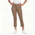 thumbnail image 2 of Womens Capri Pants,Pull On Capri Pants for Women with Pockets Solid Color Elastic Waist Cropped Work Pants, 2 of 7