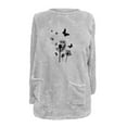 thumbnail image 4 of ShiShine Women's Dandelion Plush Crew Neck Sweatshirt - Pullover Loose Winter Soft Warm Casual Long Sleeve Tops, 4 of 5