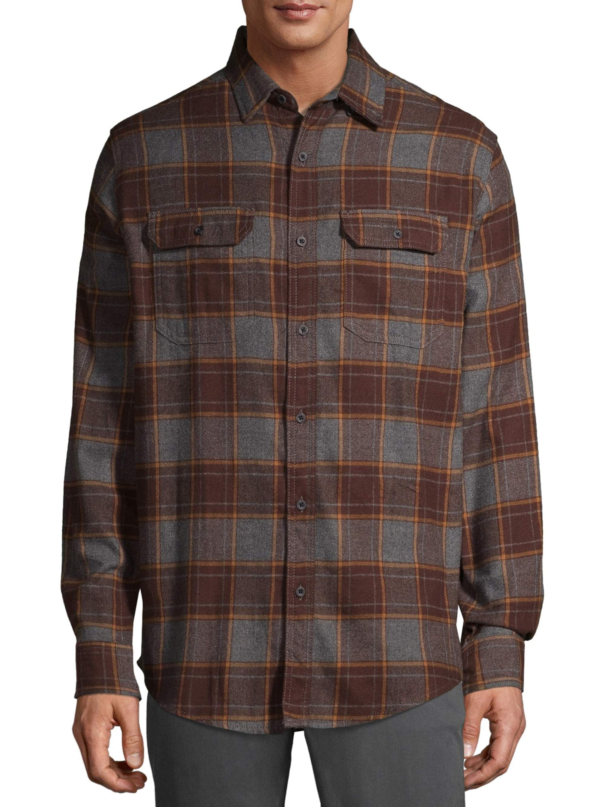 Men's and Big Men's Flannel Shirt, Up to 5XLT Walmart