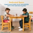 thumbnail image 4 of ECR4Kids 24in x 24in Hardwood Table and Two 12in Chairs, Honey, 3-Piece, 4 of 9
