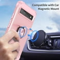 thumbnail image 7 of Petocase for Google Pixel 6A 5G Case,360 Ring Holder Kickstand Support Car Mount Shockproof Heavy Duty Rugged Protective Cover Case for Google Pixel 6A 2022,Rose Gold, 7 of 7