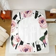 thumbnail image 5 of Feelyou Pink Rose Teens Full Size Sheets, Black Stripes Lines Bed Sheets, 4 Pieces, 5 of 7