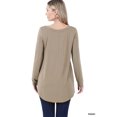 thumbnail image 4 of Zenana Women & Plus (S-3X) Soft Rayon Long Sleeve Dolphin Hem V-Neck Tee Shirt Top, 4 of 4