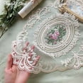 thumbnail image 5 of HongHeng 1 Pack Retro Lace Placemats, Elegant French Crochet Doilies, Handmade Embroidered Table Mats, 12x16-in Beige Place Mats Cup Mat for Home Decor/Table Decor/Wedding/Party, 5 of 8