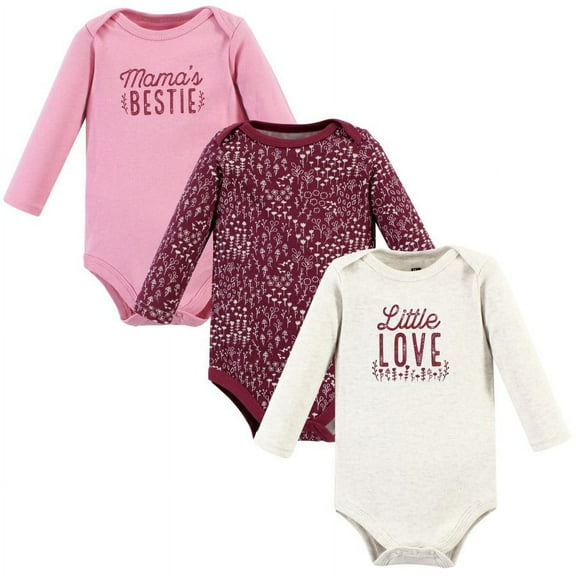 Hudson Baby Cotton Long-Sleeve Bodysuits, 3-Pack, Newborn- 24 Months