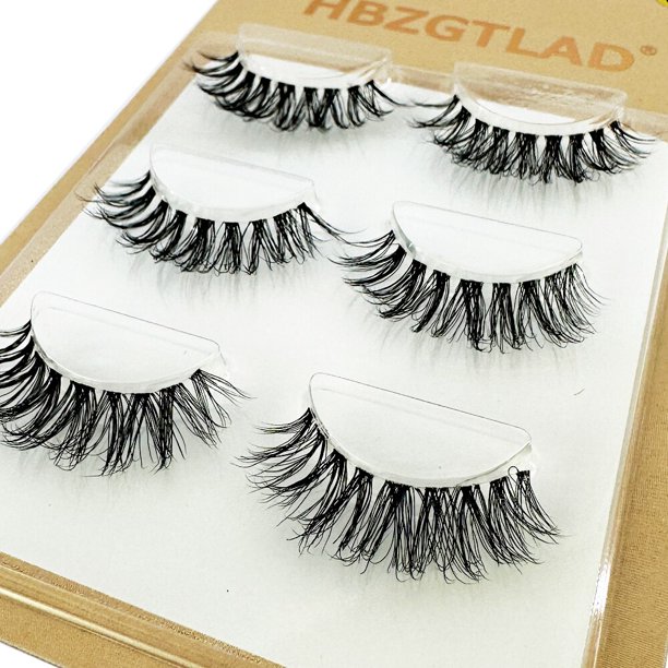 Pestañas de visón 3D, banda Invisible, pestañas postizas de visón negro Natural, tira completa, cilios postizos reutilizables, novedad, 3 pares