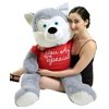 5 Foot Giant Stuffed Husky 60 Inch Soft Big Plush Stuffed Dog Wears Tshirt You Are Special