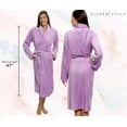 thumbnail image 3 of Silver Lilly Womens Robe - Plush Fleece Bathrobe Mid Length Robe Shawl Collar (Lavender, XX-Large), 3 of 6