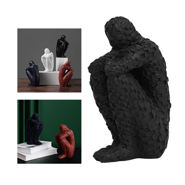 Personas Abstractas en Apariencia de Decoración para Hogar Estatuas Esculturas Decoración Resina para Cumpleaños Navidad Año Negro Perfecl Escultura de Escritorio
