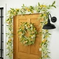 thumbnail image 2 of Northlight Berry and Thistle Floral Spring Artificial Garland Yellow 5 ft, 2 of 6