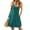 Dark Green, variant on Women Summer Casual Sleeveless Dress with Pockets V-Neck Button Front Thin Straps Beach Cover-Up