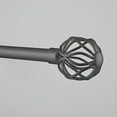 thumbnail image 2 of Exclusive Home Ogee 1" Curtain Rod and Coordinating Finial Set, Gunmetal, Adjustable 66"-120", 2 of 5