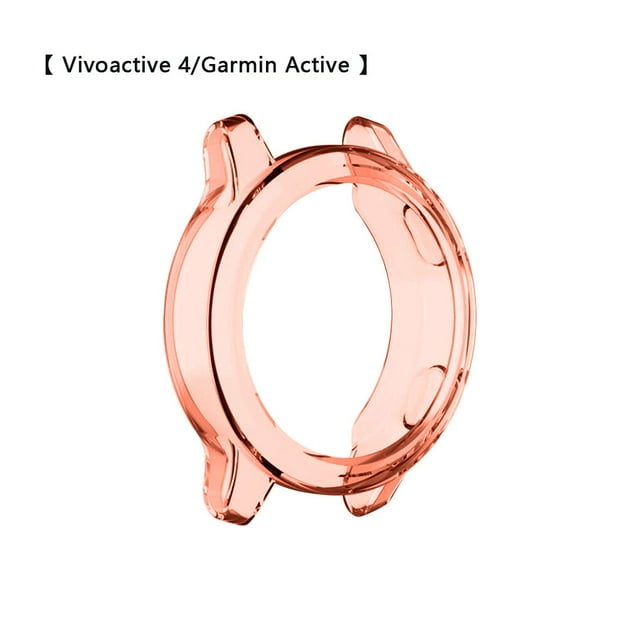 Montre de Protection de Boîtier de Montre Intelligente Montre de Protection de Sport, Orange Transparent, Remplacement pour Vivoactive 4/Garmin Active