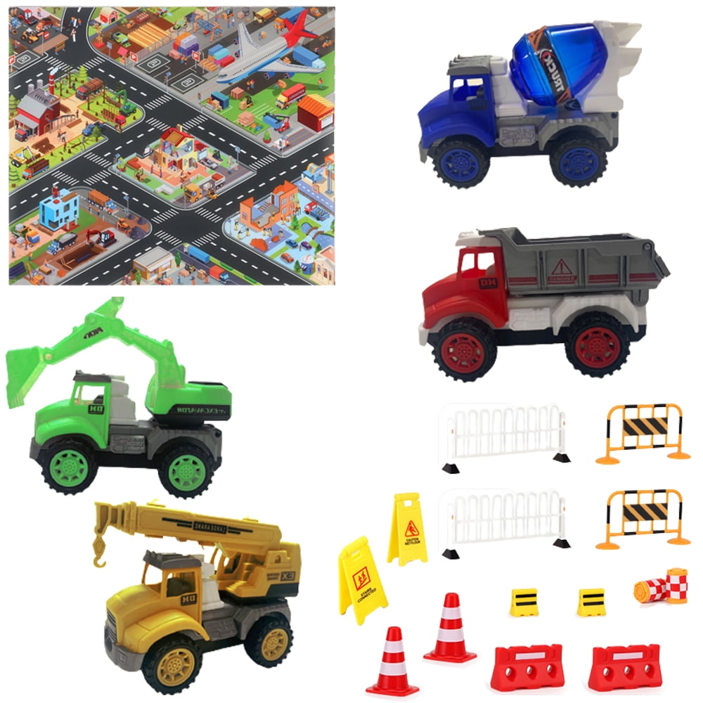 HLONK Construction Vehicles Toy for Boys, Kids Engineering Trucks