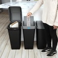 thumbnail image 2 of Glad Link & Sort 12 Gallon Plastic Waste and Recycling Bin with Lid, Black, 2 of 8