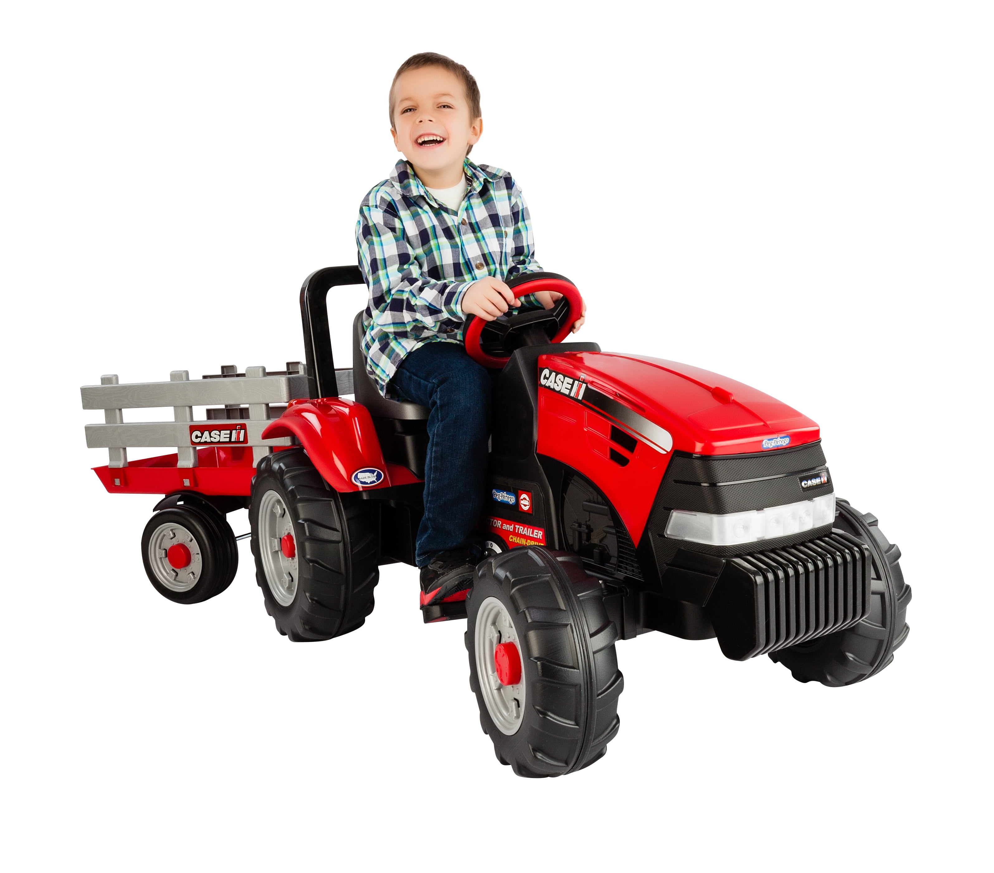 peg perego case ih tractor and trailer