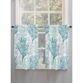 thumbnail image 3 of Tier Curtains 45 Inches Long, Teal Grey Coral Coastal Window Treatment Curtain Drapes, Summer Beach Seaside Nautical Small Curtain Drapes for Bathroom Laundry Room, 27.5"x45", 2 Panels, 3 of 7
